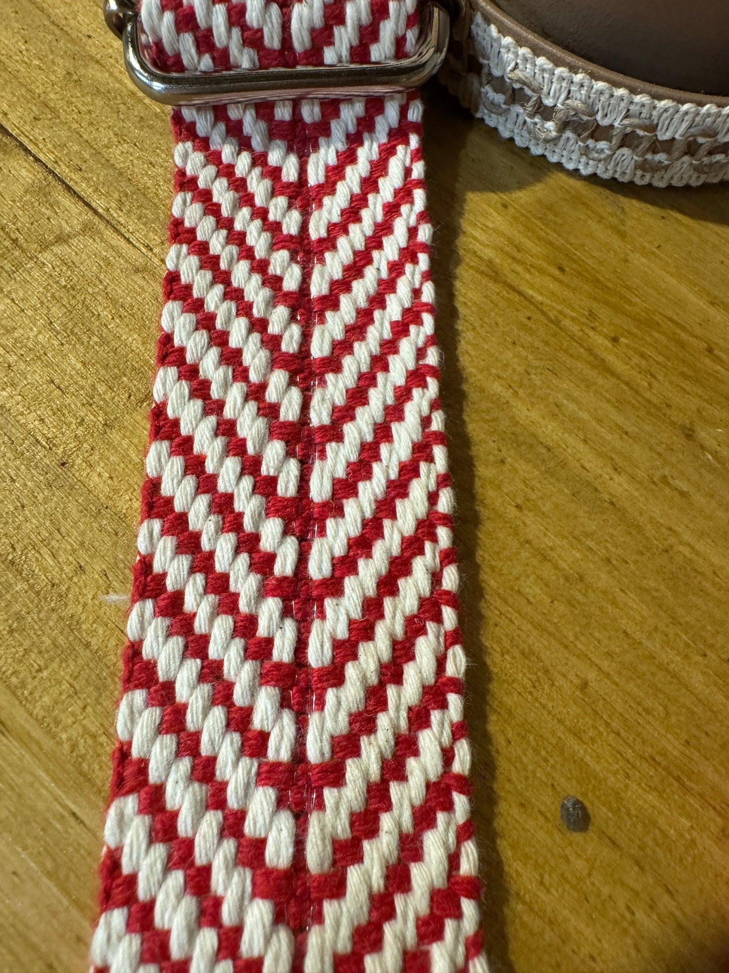 Tracolla in cotone, argento, h 4 cm lunghezza 125 cm