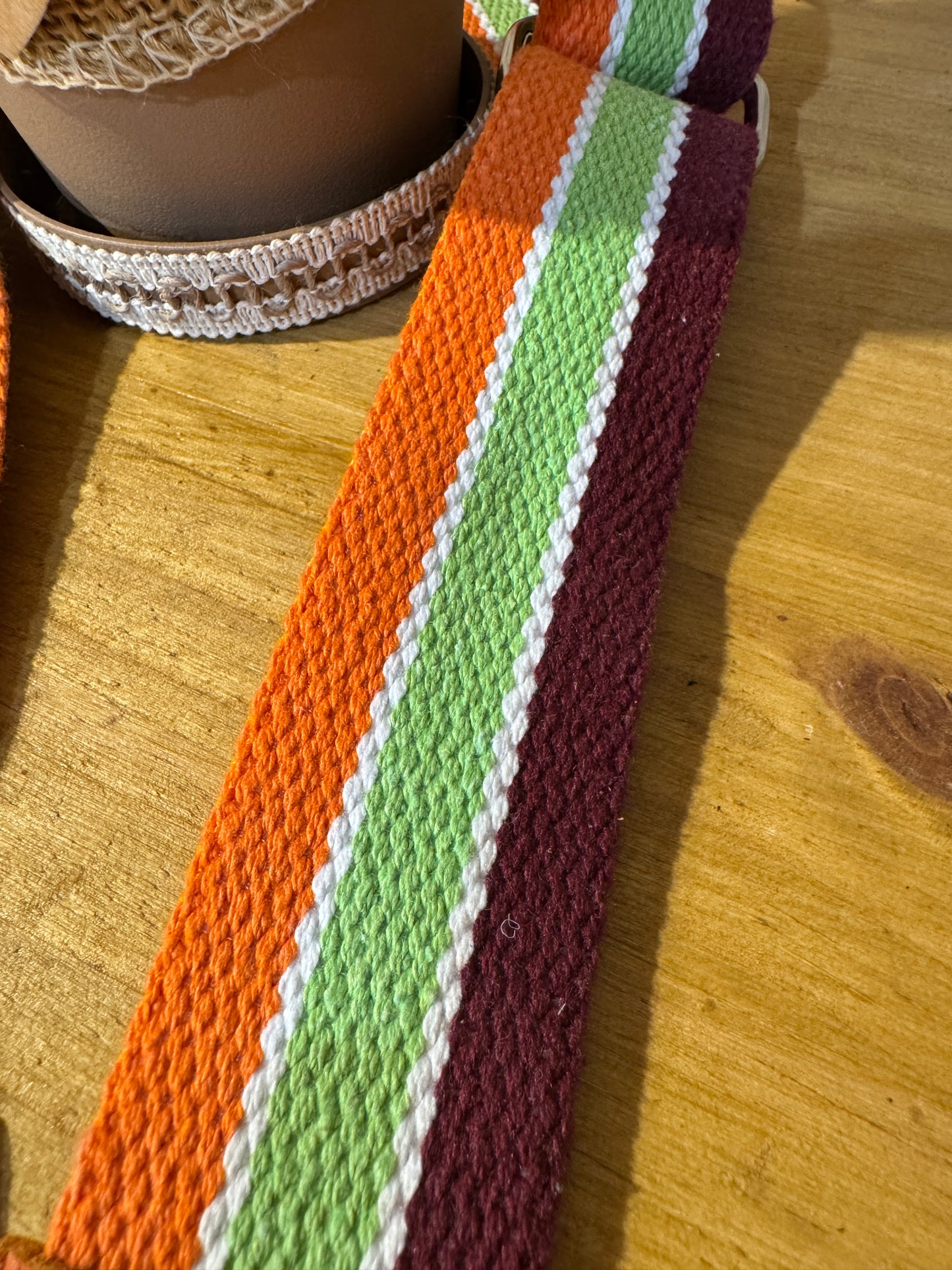 Tracolla in cotone, argento, h 4 cm lunghezza 130 cm