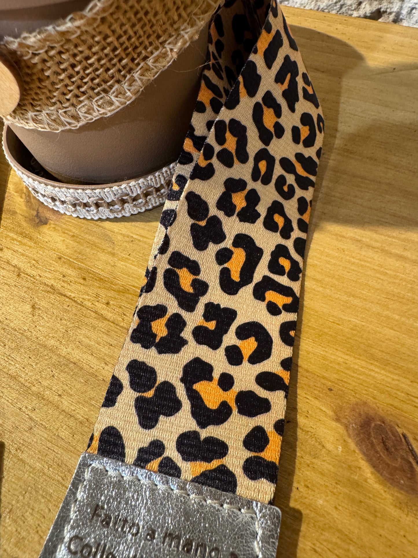 Tracolla in cotone e nylon, aregento, h 5cm lunghezza 125 cm