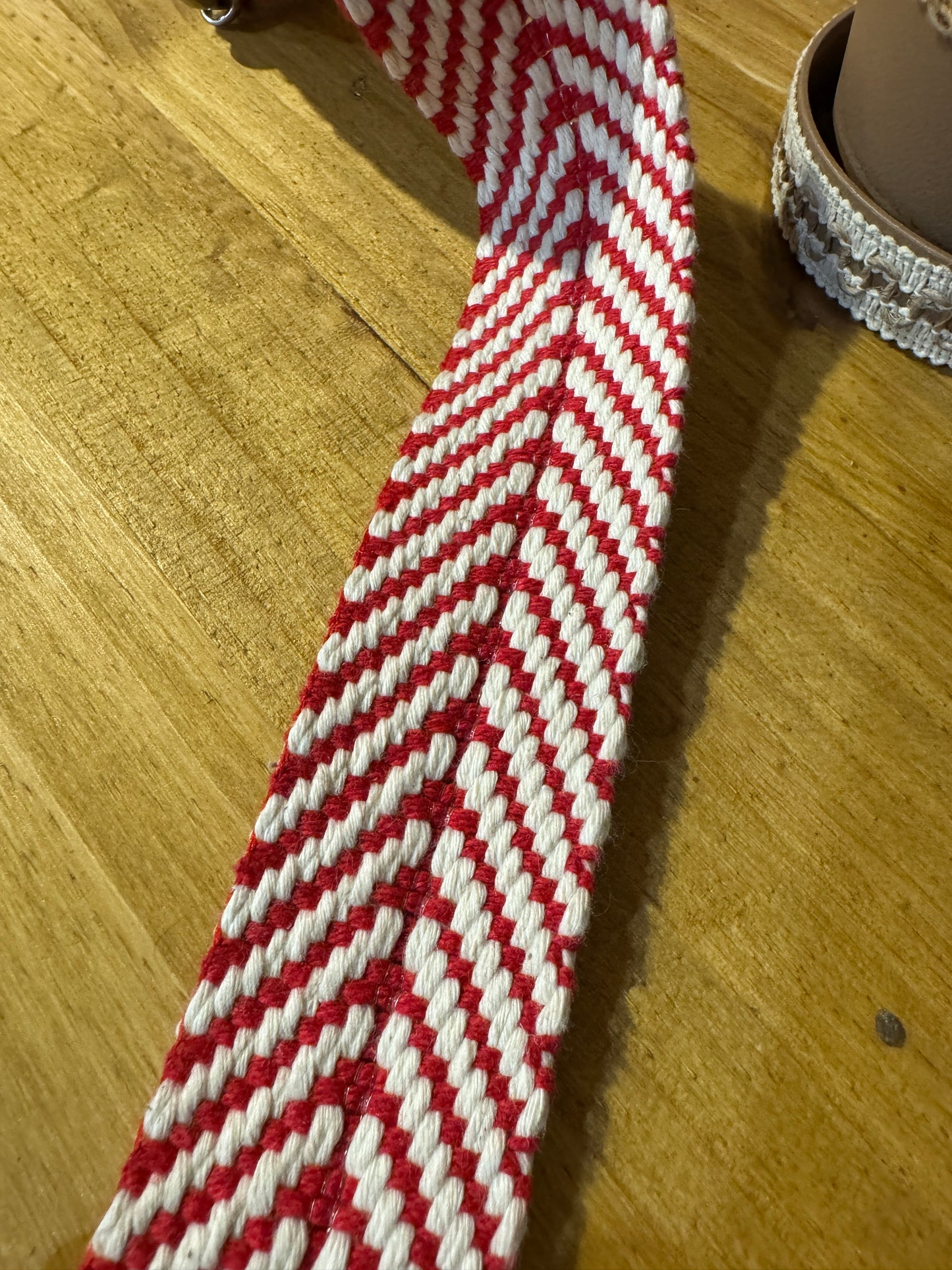 Tracolla in cotone, argento, h 4 cm lunghezza 125 cm
