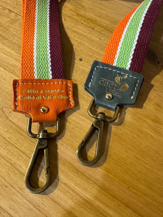 Tracolla in cotone, ottone, h 4 cm lunghezza 135 cm