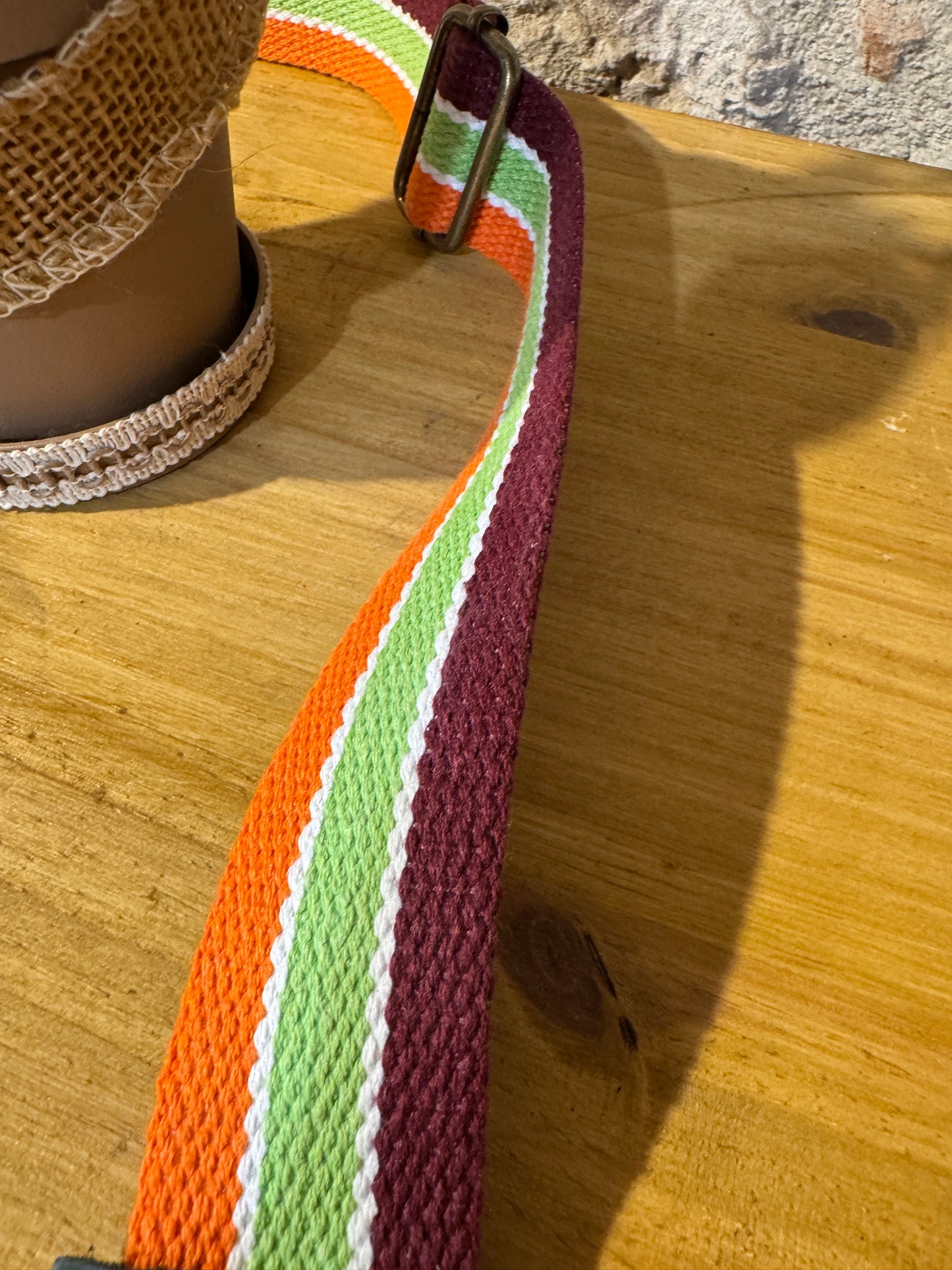Tracolla in cotone, ottone, h 4 cm lunghezza 135 cm