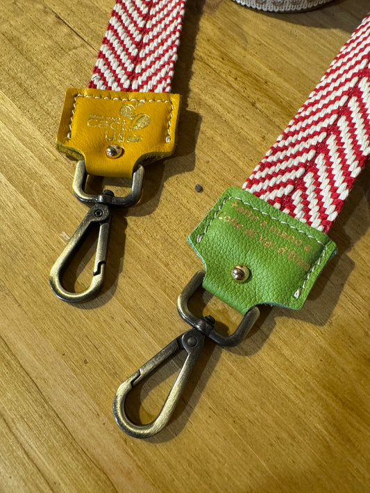 Tracolla in cotone, ottone, h 4 cm lunghezza 125 cm