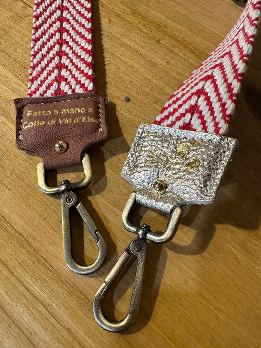 Tracolla in cotone, ottone, h 4 cm lunghezza 125 cm