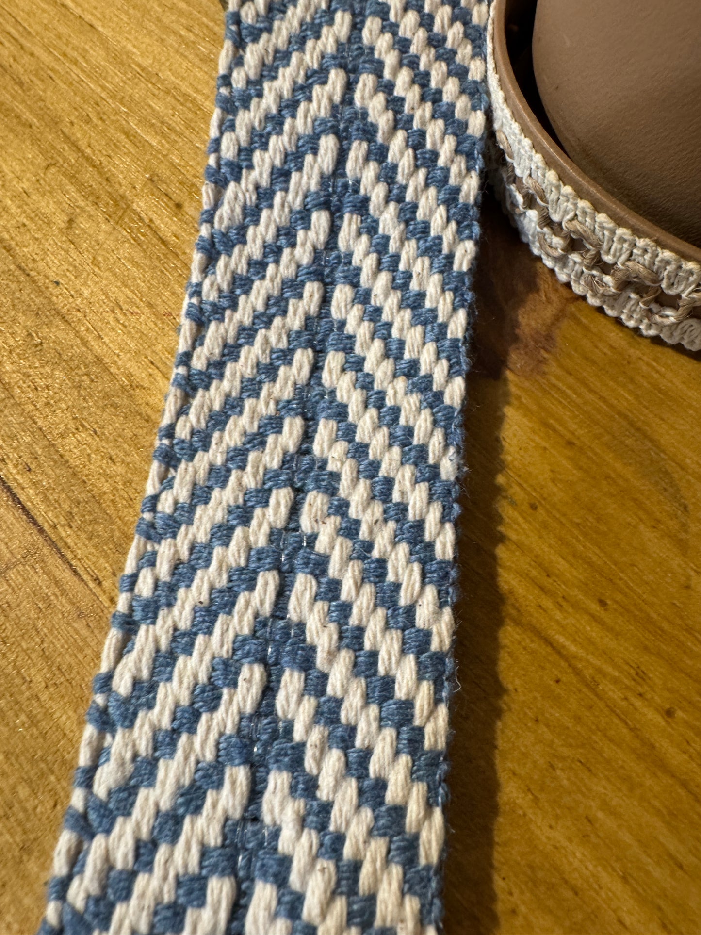 Tracolla in cotone, ottone, h 4 cm lunghezza 130 cm