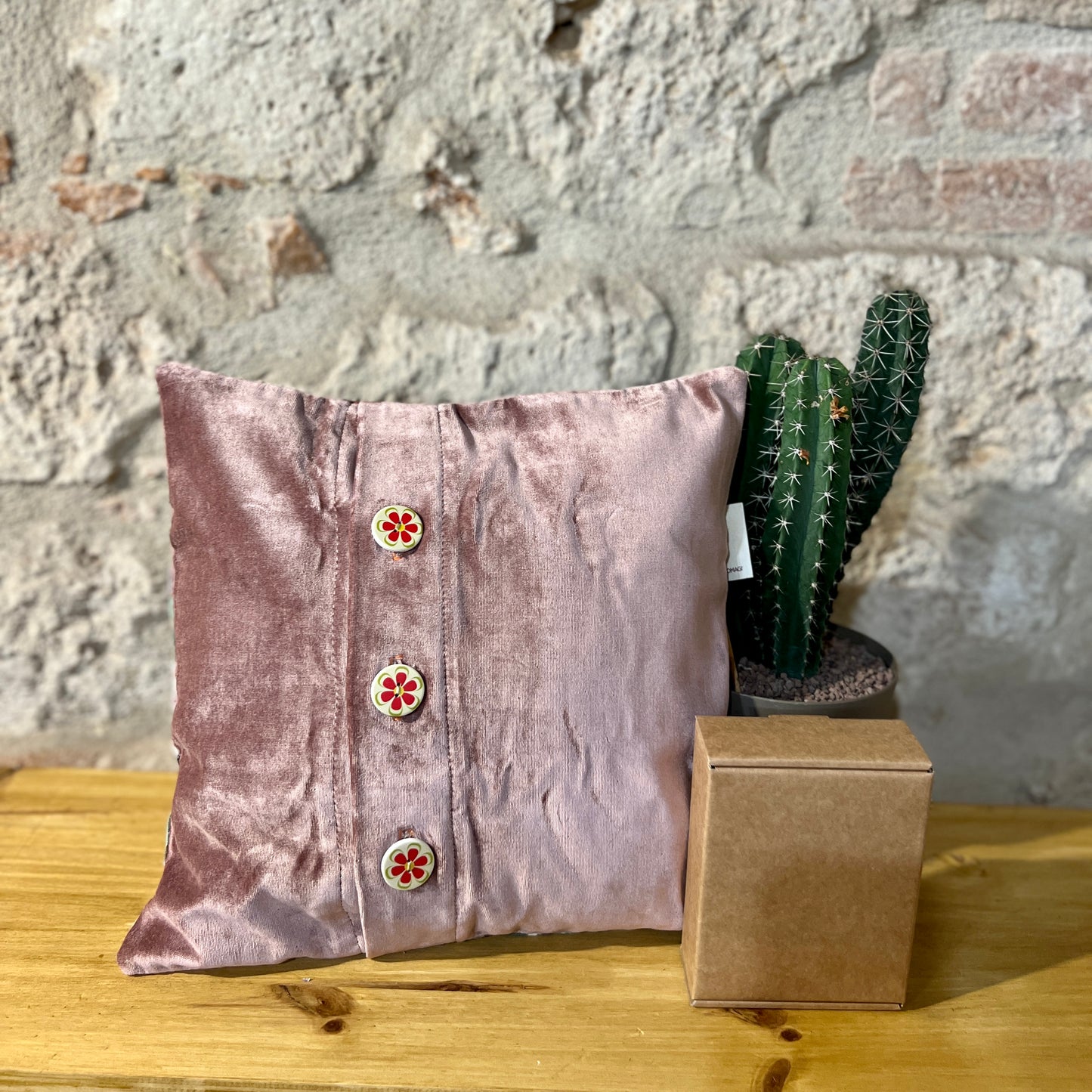 CACTUS CUSCINO RETRO IN VELLUTO