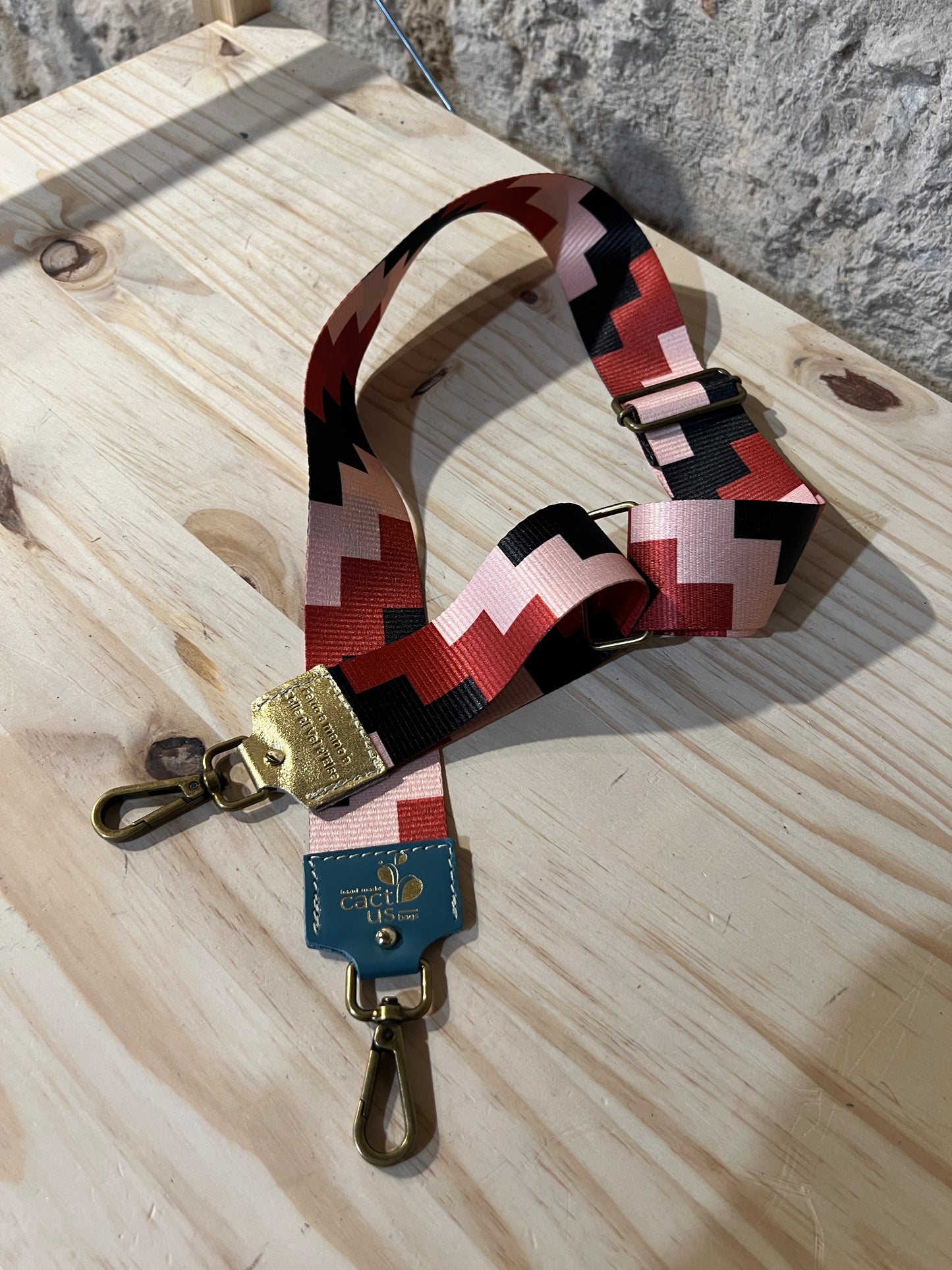 TRACOLLA IN TESSUTO, FINITURE IN OTTONE LARGHEZZA 5 CM