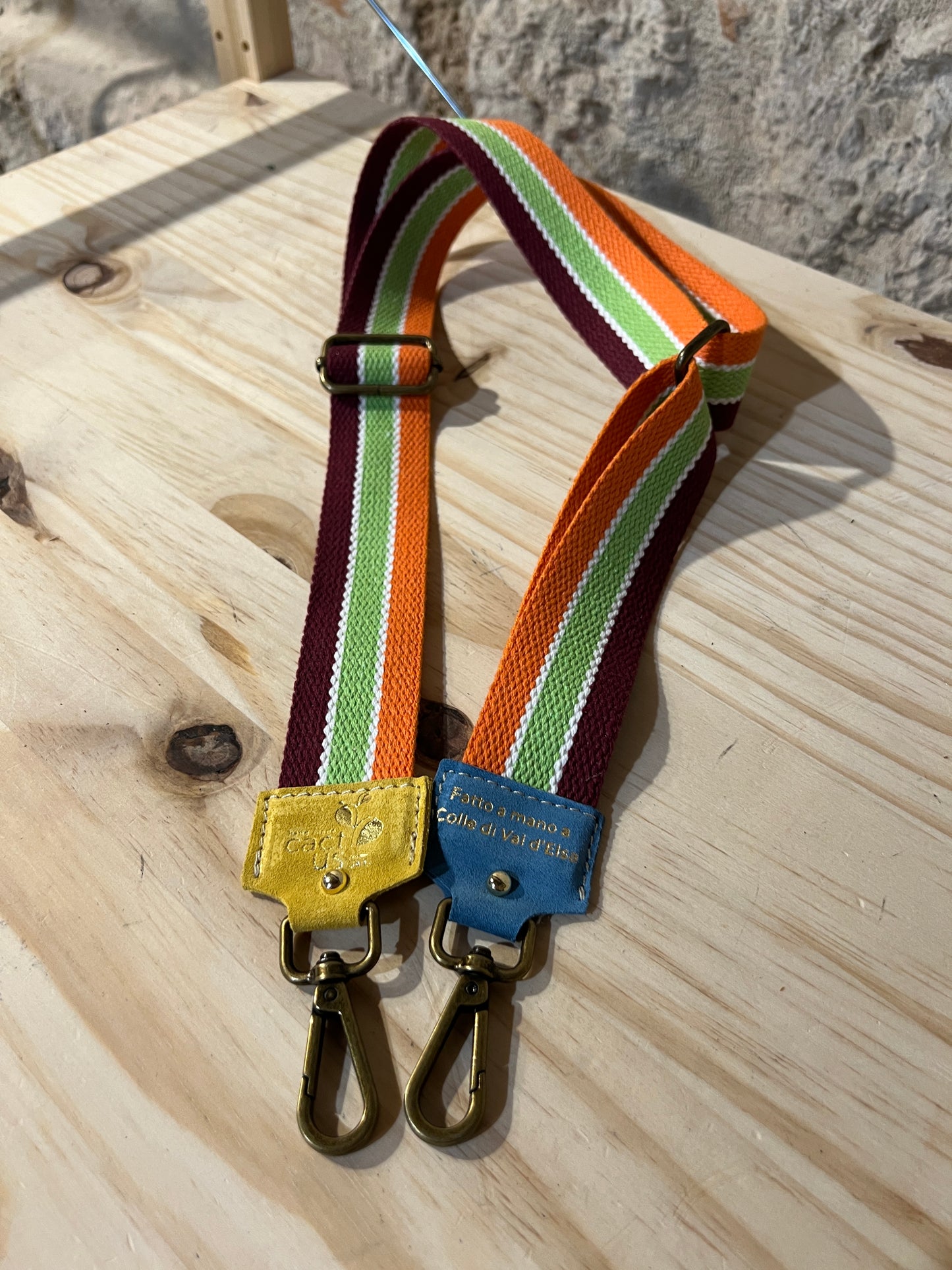 TRACOLLA IN TESSUTO, FINITURE COLOR OTTONE, LARGHEZZA 4 CM