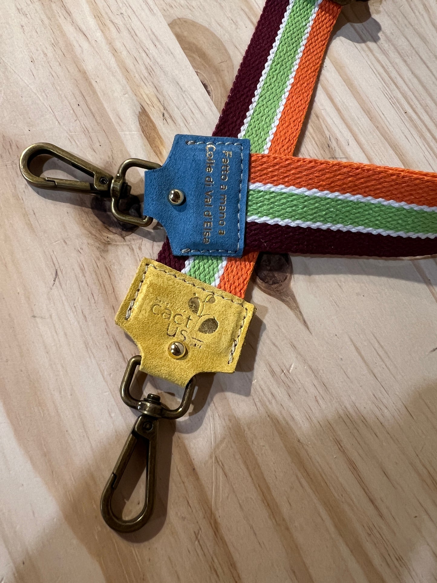 TRACOLLA IN TESSUTO, FINITURE COLOR OTTONE, LARGHEZZA 4 CM