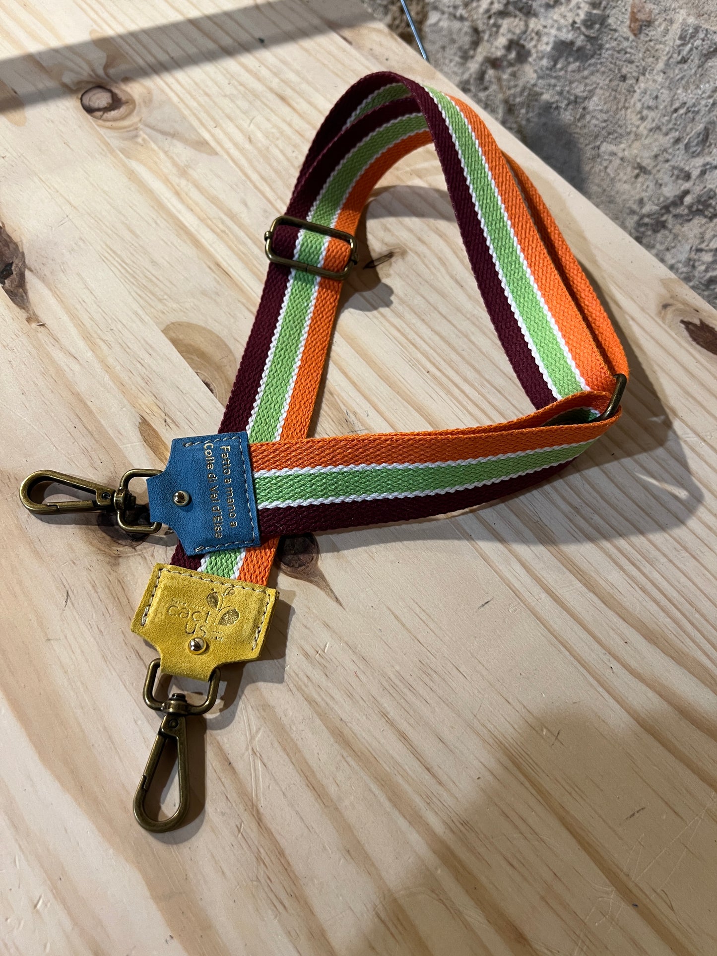 TRACOLLA IN TESSUTO, FINITURE COLOR OTTONE, LARGHEZZA 4 CM