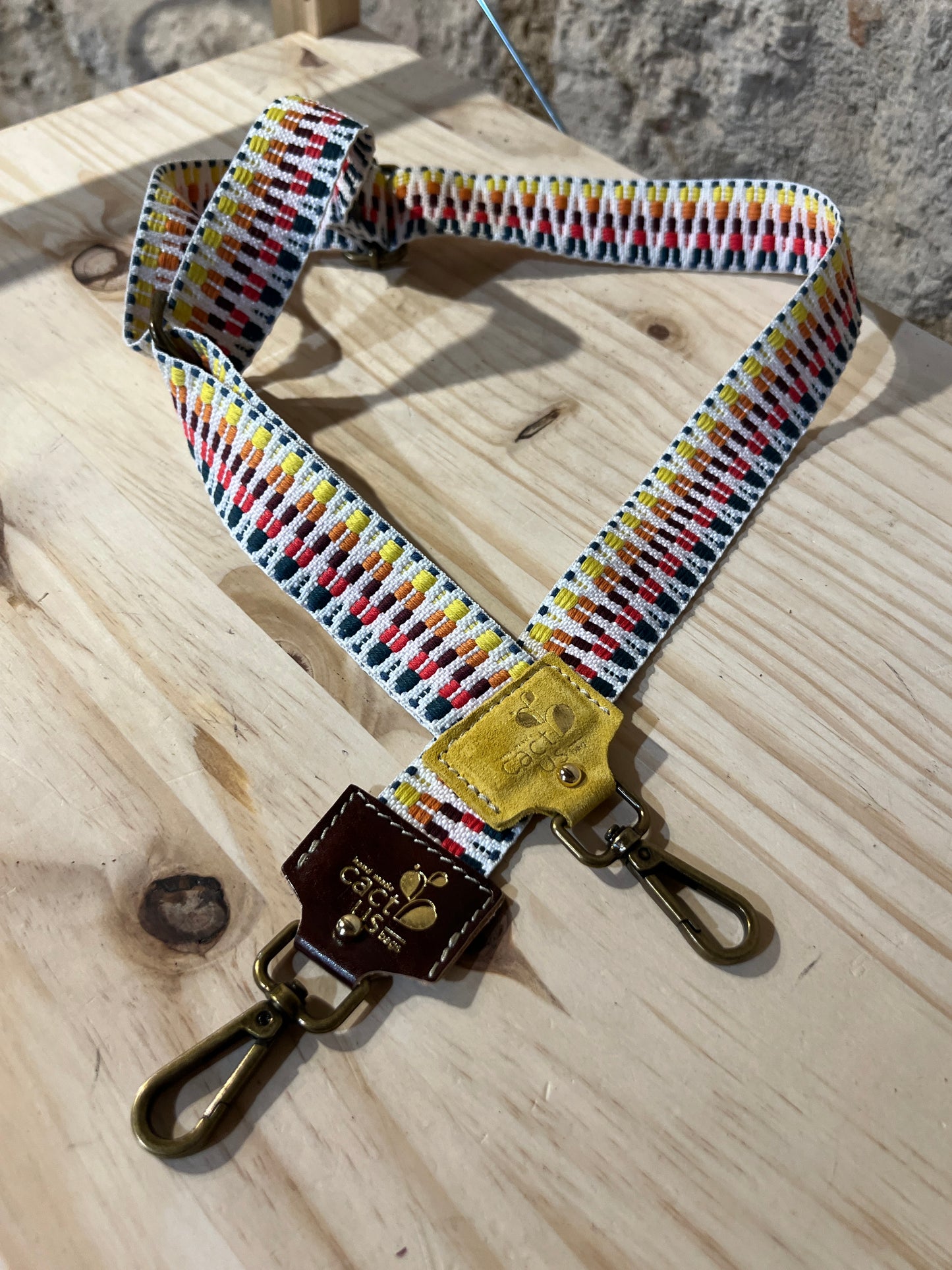 TRACOLLA IN TESSUTO, FINITURE COLOR OTTONE, LARGHEZZA 4 CM