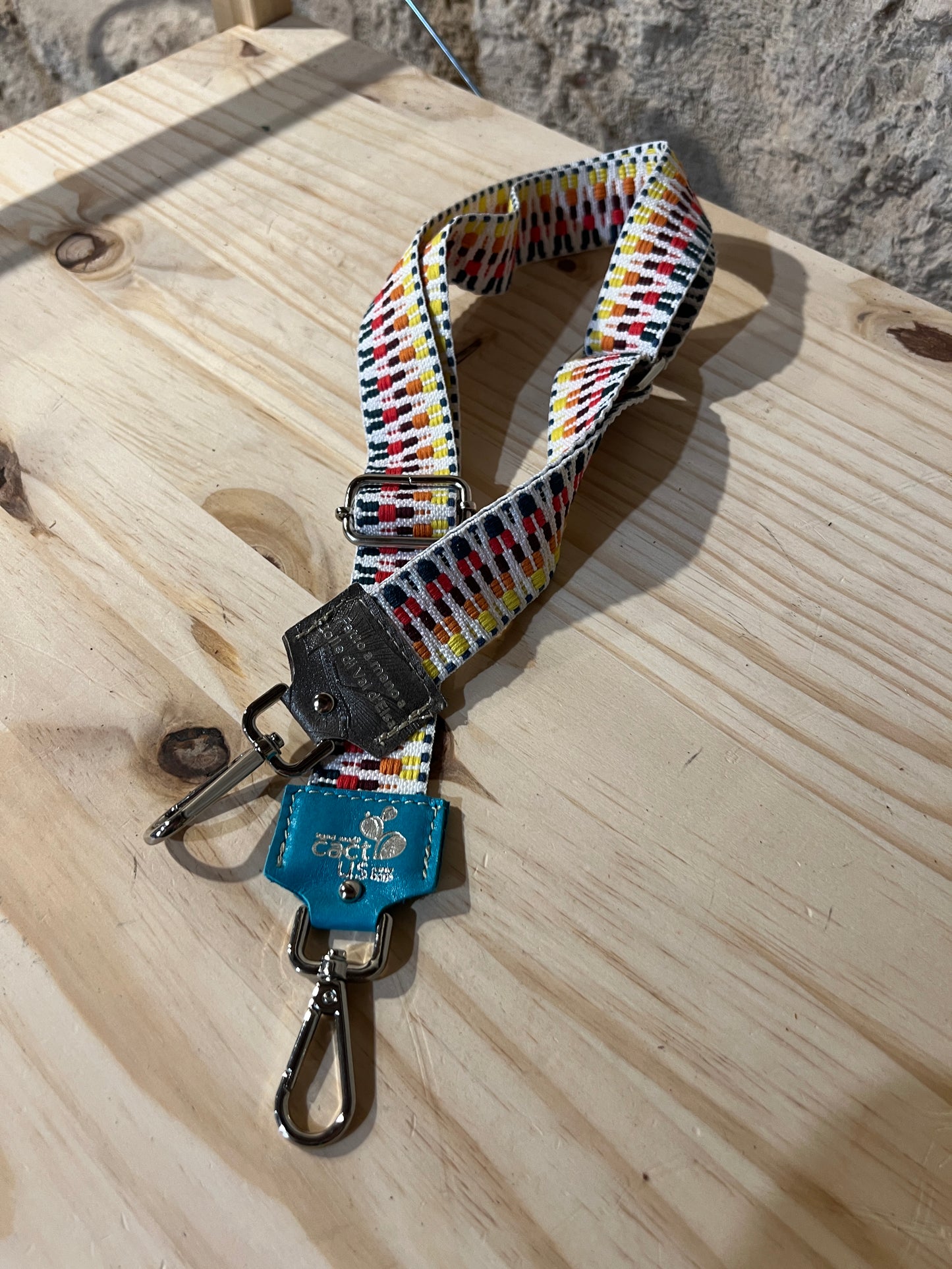 TRACOLLA IN TESSUTO, FINITURE COLOR ARGENTO, LARGHEZZA 4 CM