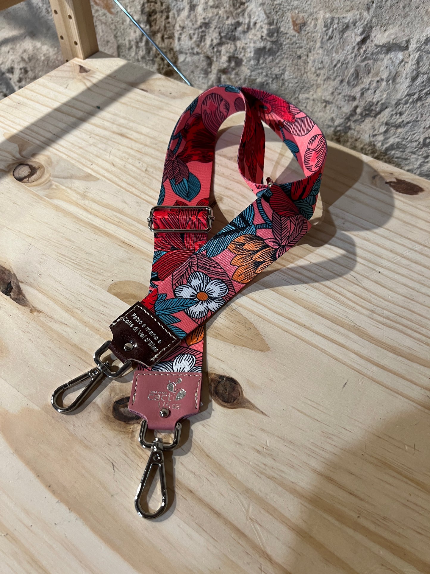 TRACOLLA IN TESSUTO, FINITURE IN ARGENTO LARGHEZZA 5 CM