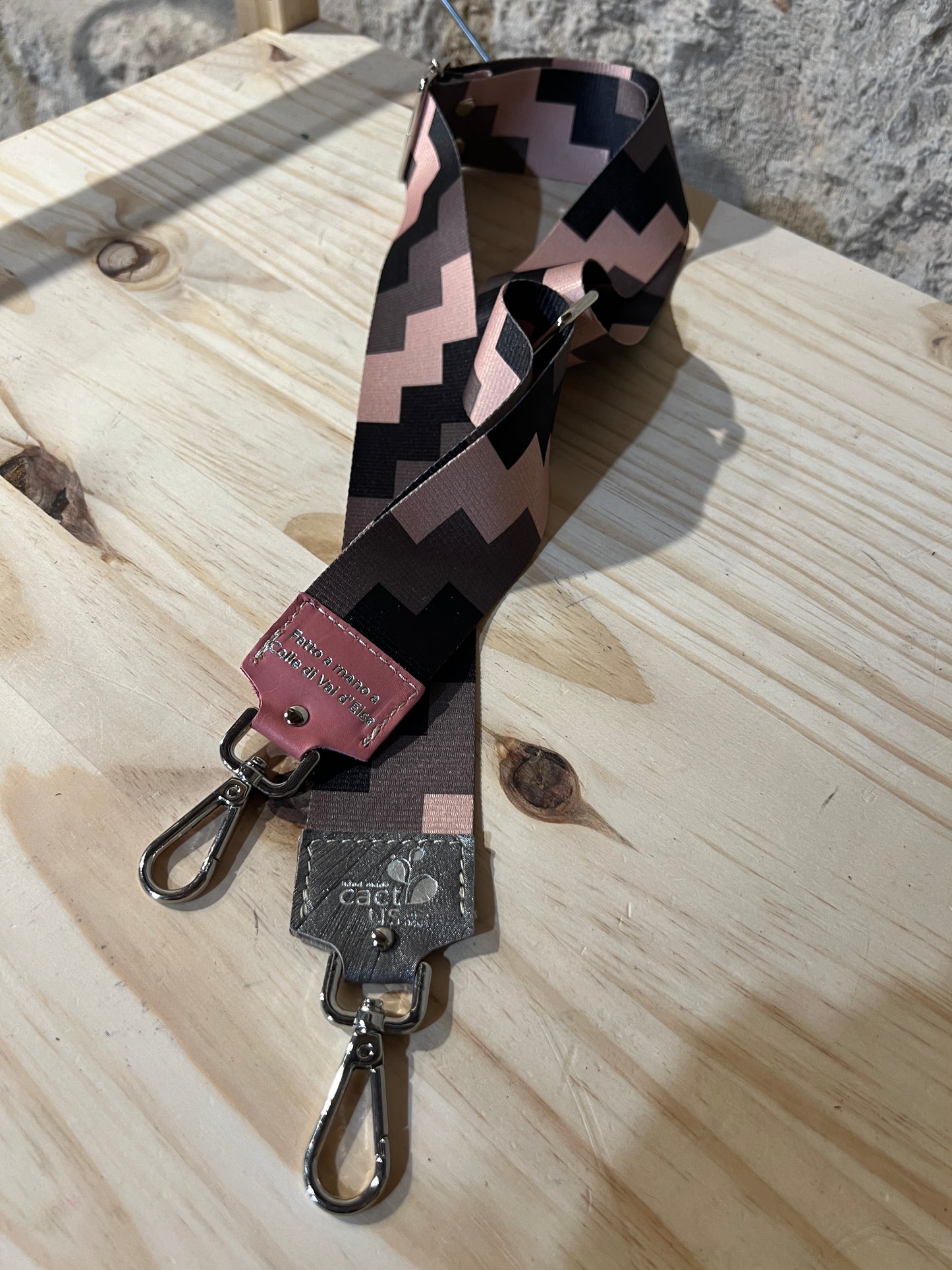 TRACOLLA IN TESSUTO, FINITURE IN ARGENTO LARGHEZZA 5 CM