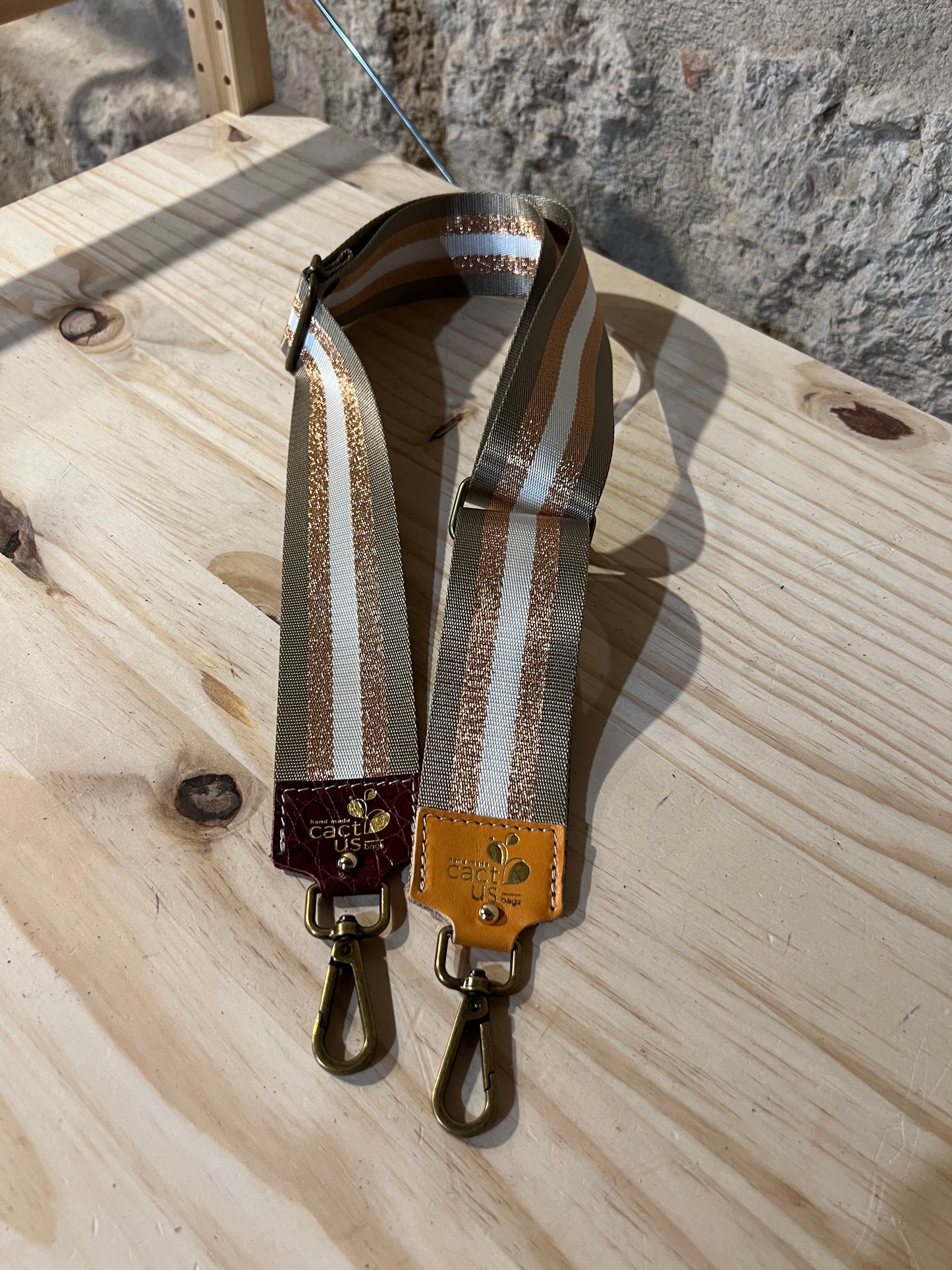 TRACOLLA IN TESSUTO, FINITURE IN OTTONE LARGHEZZA 5 CM