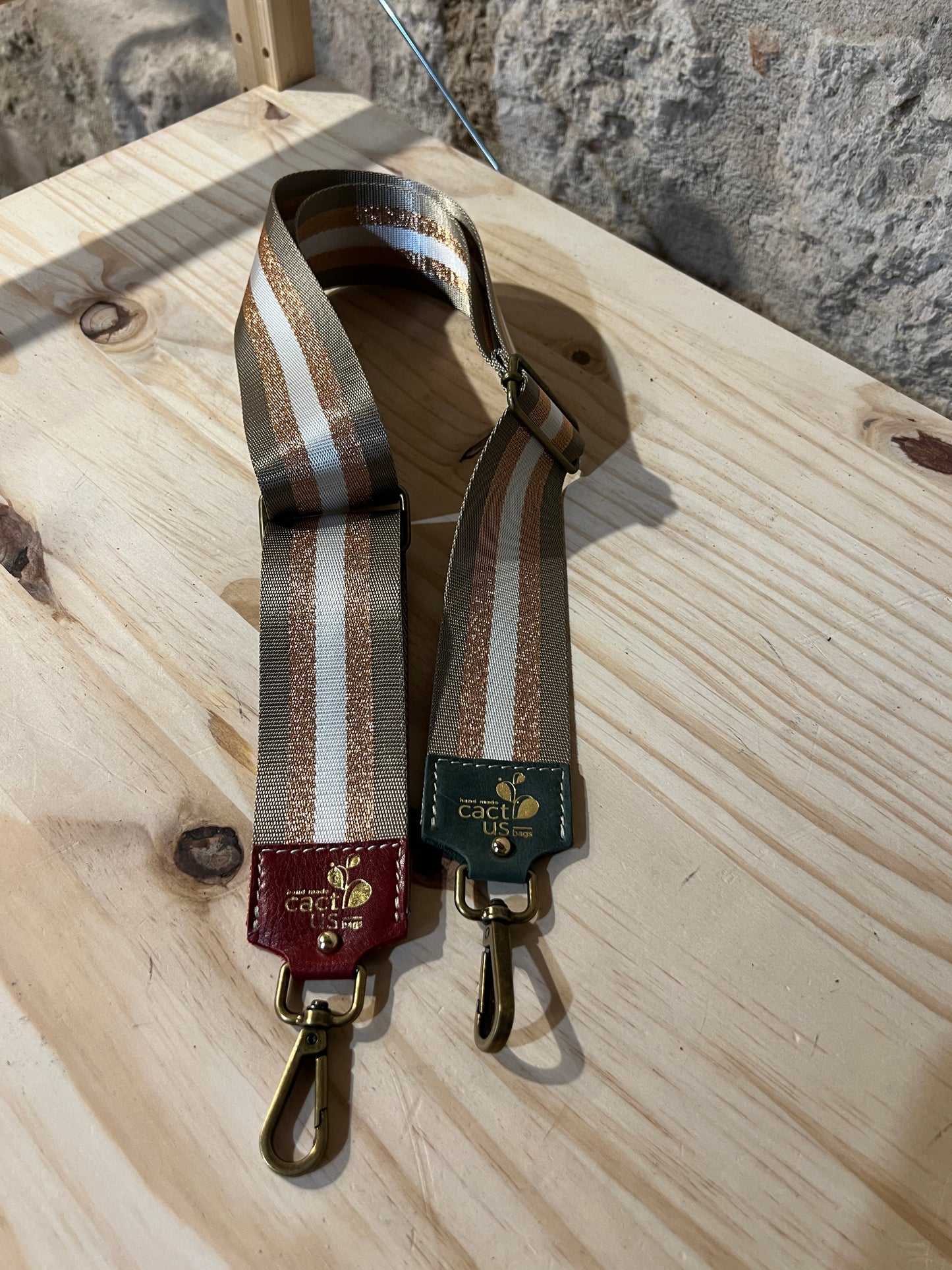 TRACOLLA IN TESSUTO, FINITURE IN OTTONE LARGHEZZA 5 CM