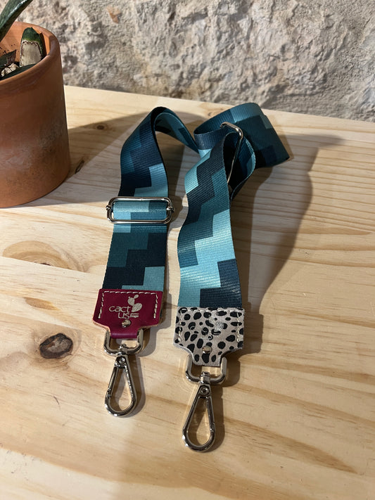 TRACOLLA IN TESSUTO, FINITURE IN ARGENTO, LARGHEZZA 5 CM