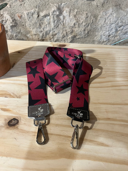 TRACOLLA IN TESSUTO, FINITURE IN ARGENTO, LARGHEZZA 5 CM