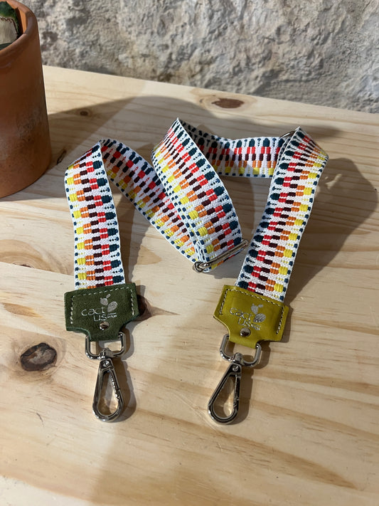 TRACOLLA IN TESSUTO, FINITURE IN ARGENTO, LARGHEZZA 4 CM
