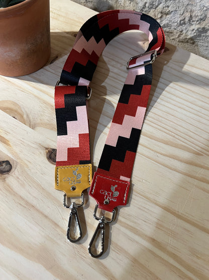 TRACOLLA IN TESSUTO, FINITURE IN ARGENTO, LARGHEZZA 5 CM