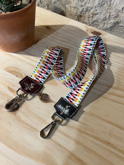 TRACOLLA IN TESSUTO, FINITURE IN ARGENTO, LARGHEZZA 4 CM
