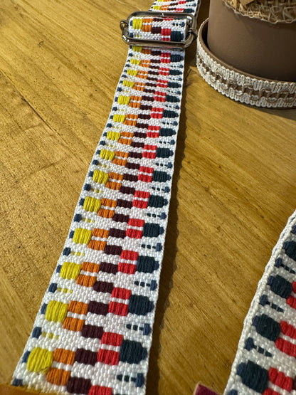 Tracolla in cotone, argento, h 4 cm lunghezza 140 cm