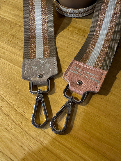Tracolla in cotone e nylon, aregento, h 5cm lunghezza 125 cm