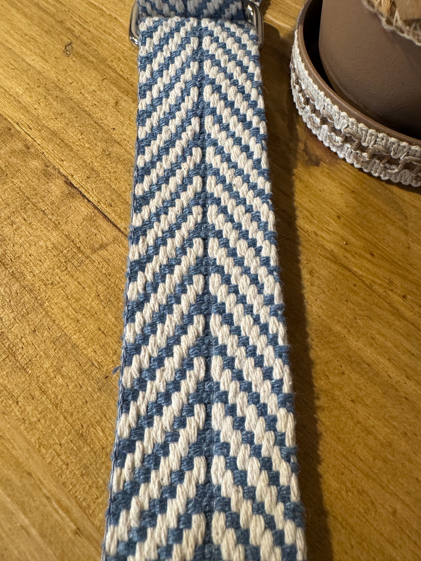 Tracolla in cotone, argento, h 4 cm lunghezza 130 cm