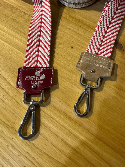 Tracolla in cotone, argento, h 4 cm lunghezza 125 cm