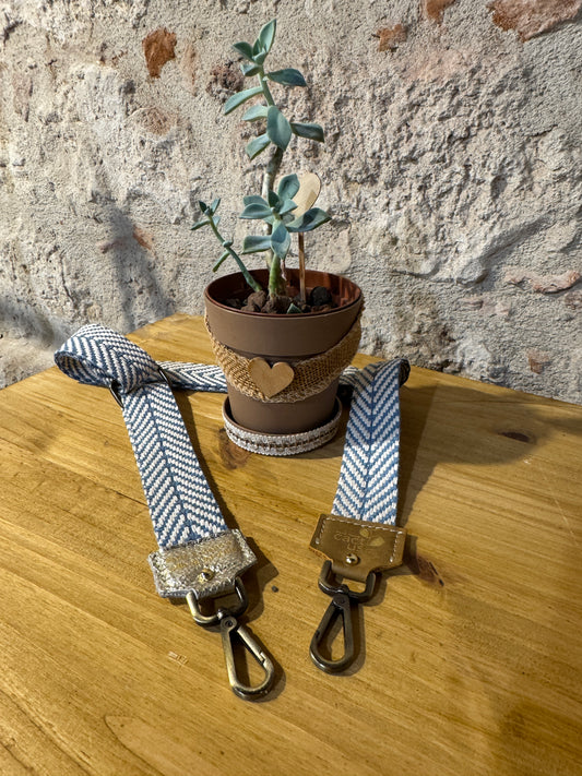 Tracolla in cotone, ottone, h 4 cm lunghezza 130 cm