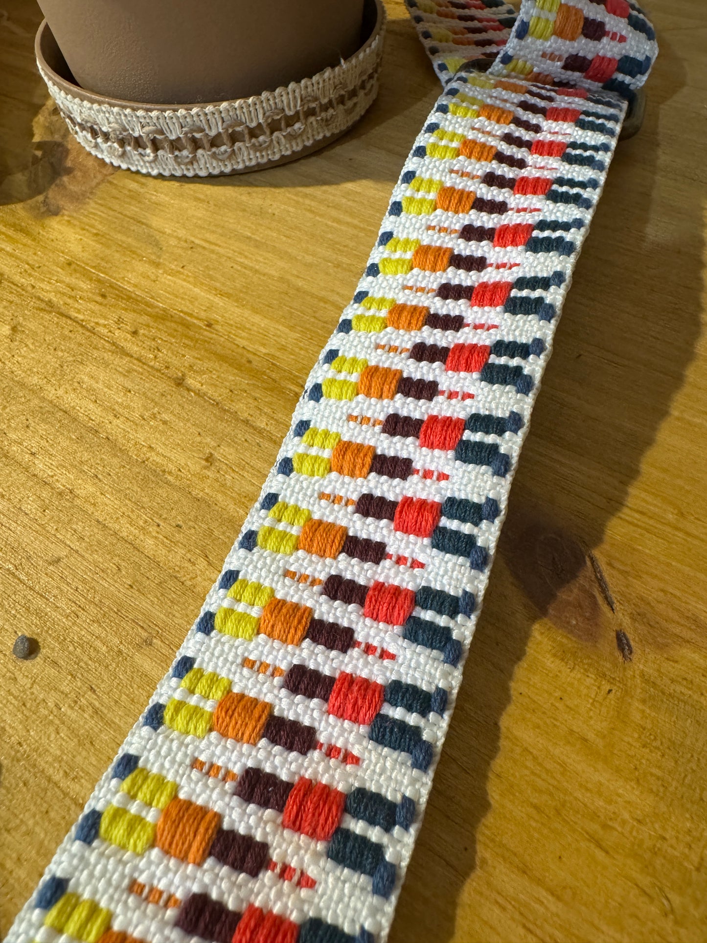 Tracolla in cotone, ottone, h 4 cm lunghezza 140 cm