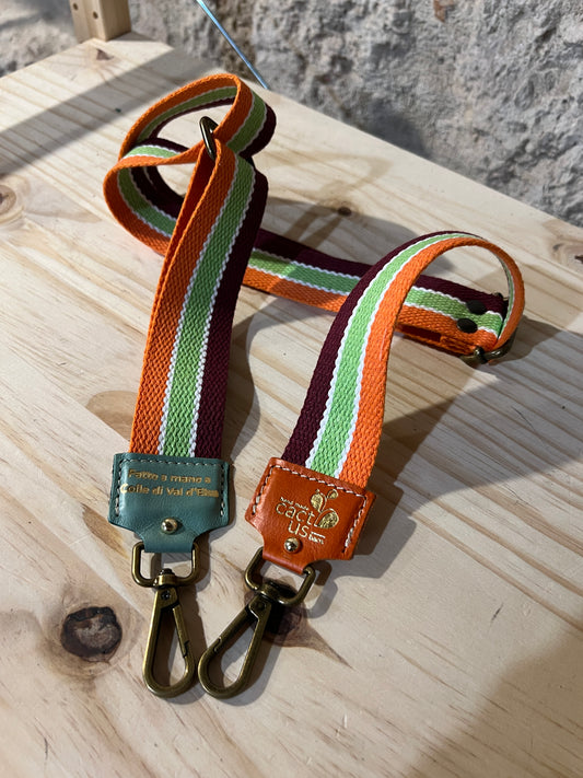TRACOLLA IN TESSUTO, FINITURE COLOR OTTONE, LARGHEZZA 4 CM