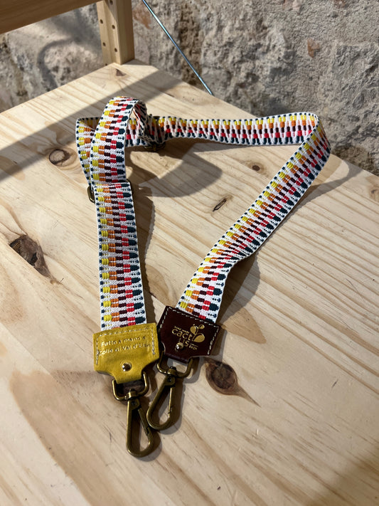 TRACOLLA IN TESSUTO, FINITURE COLOR OTTONE, LARGHEZZA 4 CM
