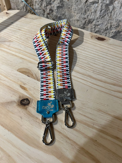 TRACOLLA IN TESSUTO, FINITURE COLOR ARGENTO, LARGHEZZA 4 CM