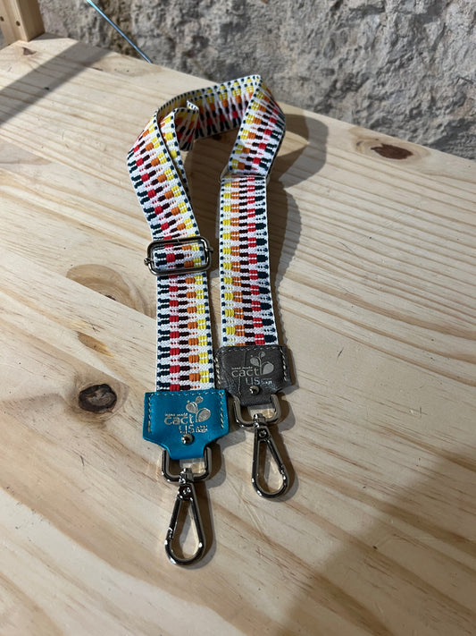TRACOLLA IN TESSUTO, FINITURE COLOR ARGENTO, LARGHEZZA 4 CM