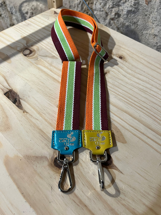TRACOLLA IN TESSUTO, FINITURE COLOR ARGENTO, LARGHEZZA 4 CM