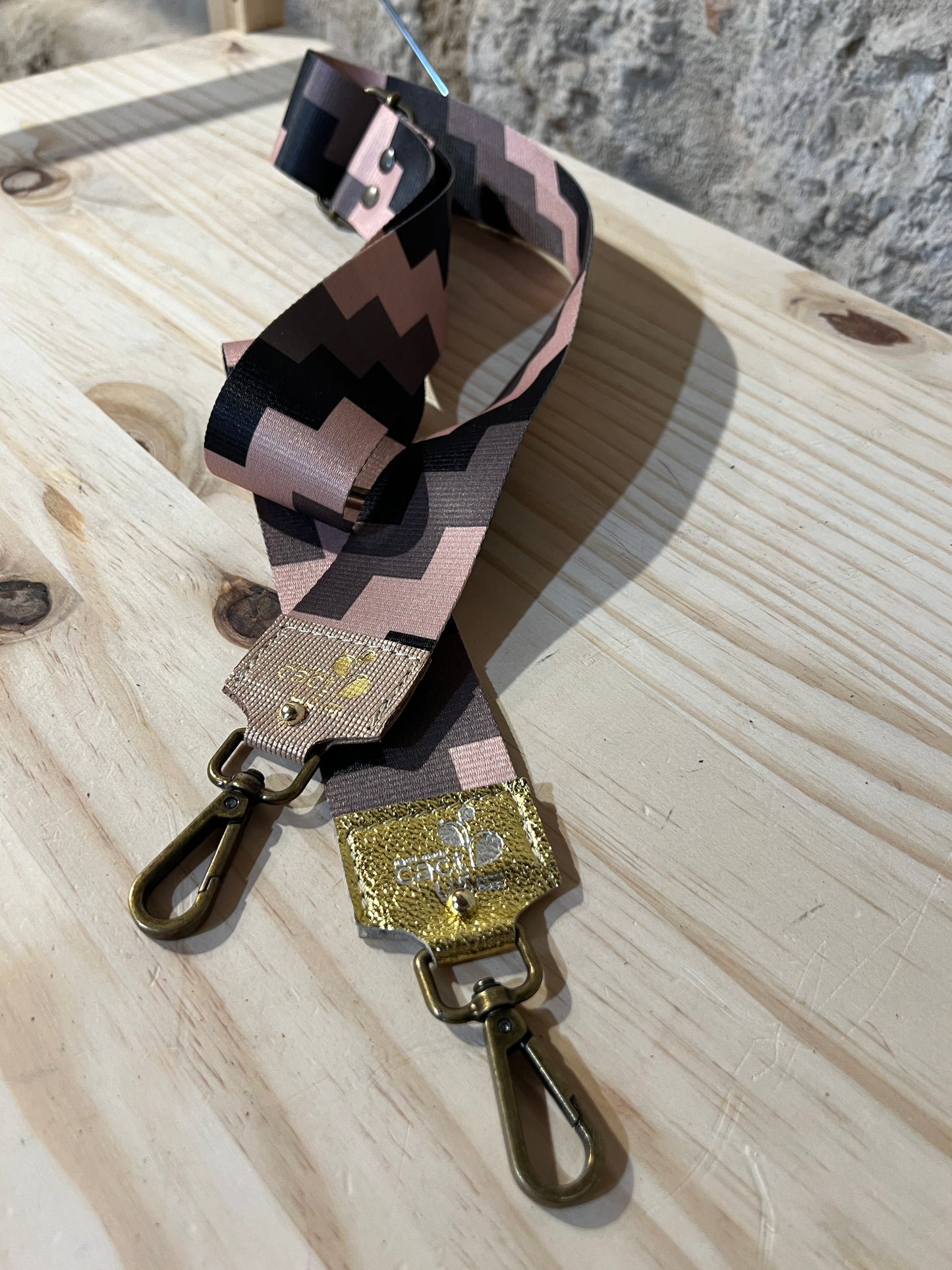 TRACOLLA IN TESSUTO, FINITURE IN OTTONE LARGHEZZA 5 CM