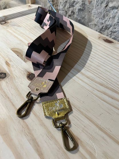 TRACOLLA IN TESSUTO, FINITURE IN OTTONE LARGHEZZA 5 CM